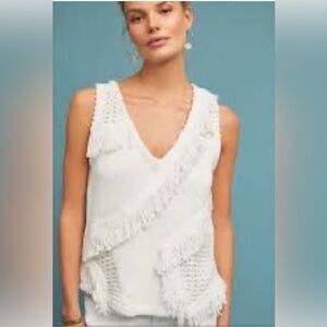 Anthropologie Postcard Kurie Boho Fringe Sleeveless Serater Size XS